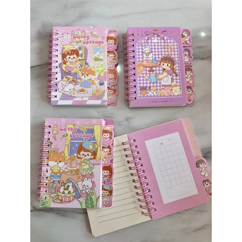 

V2_Spiral Book A7 GY-1015 Motif Nice Day & Lovey Cottage