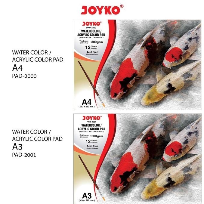 

Joyko Watercolor Pad Buku Gambar Cat Air Akrilik 300 gsm 12 Sheets