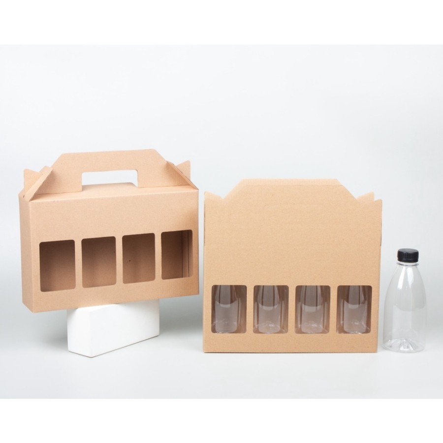 

10 Pcs Dus Jinjing Box isi 4 botol 350ml Coklat Polos uk 28.5 x 6.5 x 18.5 cm
