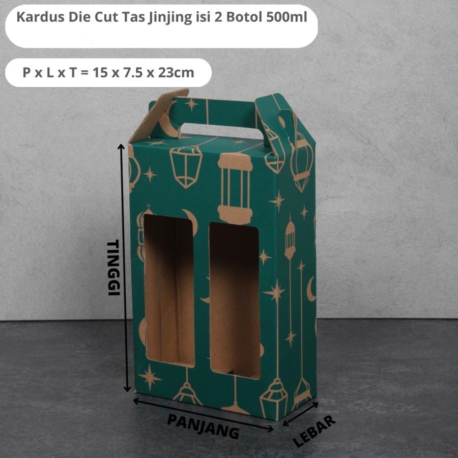 

10 Pcs Dus Jinjing Box isi 2 botol 500ml Idul Fitri 2 uk 15 x 7.5 x 23 cm