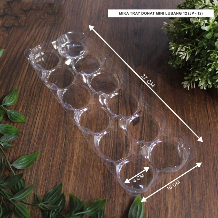 

25 Pcs Mika Tray Donat Besar Lubang 12 Bening Size 27 x 10 x 1.2 cm