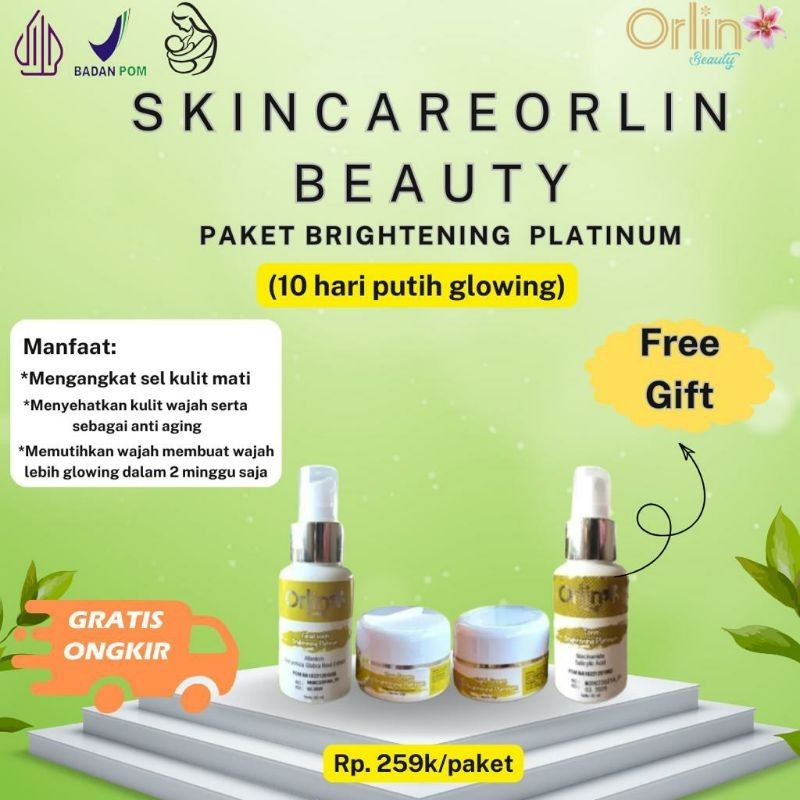 (COD) Orlin beauty paket Brightening platinum orlin beauty/krim pemutih BPOM