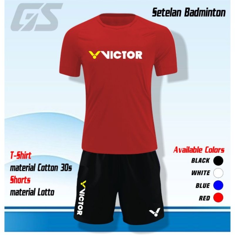 Setelan Badminton jersey polos dan celana pendek super tebal M sampai XXL