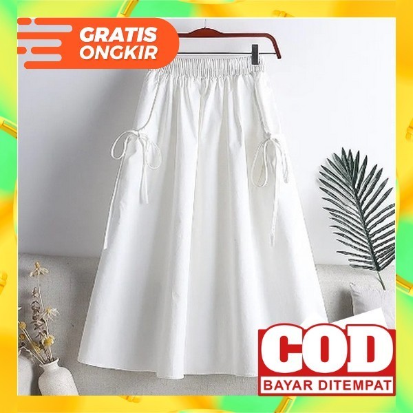 (Cod) Rok Cargo Rok Jeans Panjang Rok Korean Style Rok Span Hitam Rok Jeans Jumbo Rok Span Jeans Rok