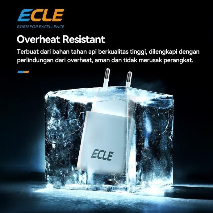 Ecle Adaptor Charger Usb Qc3.0 20W Kepala Charger Fast Charging Gratis Ongkir