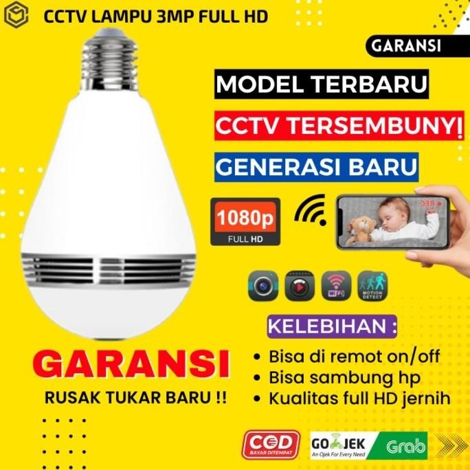 Baru Kamera Kecil Mini Tersembunyi Bohlam Camera Cctv Lampu Hd Pengintai