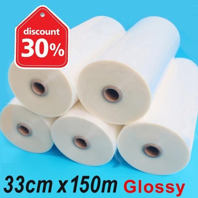 

Bahan Plastik Laminasi Hot Roll 33cm x 150m GLOSSY Laminating Panas