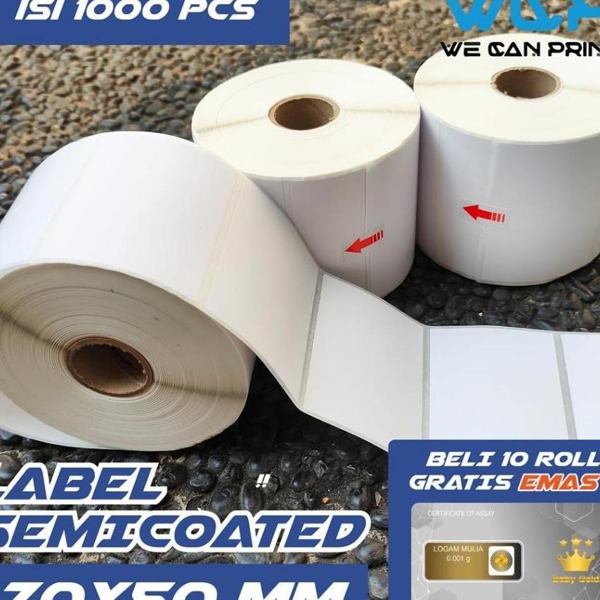 

Label Printer Barcode 70X50 Kertas Stier 70 X 50 Mm Secoated Isi 1000 Pcs