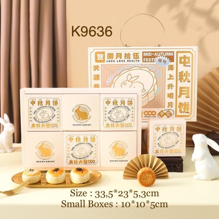 ___] Kotak Mooncake isi 6 K9636 dus Kue Bulan Box Packaging