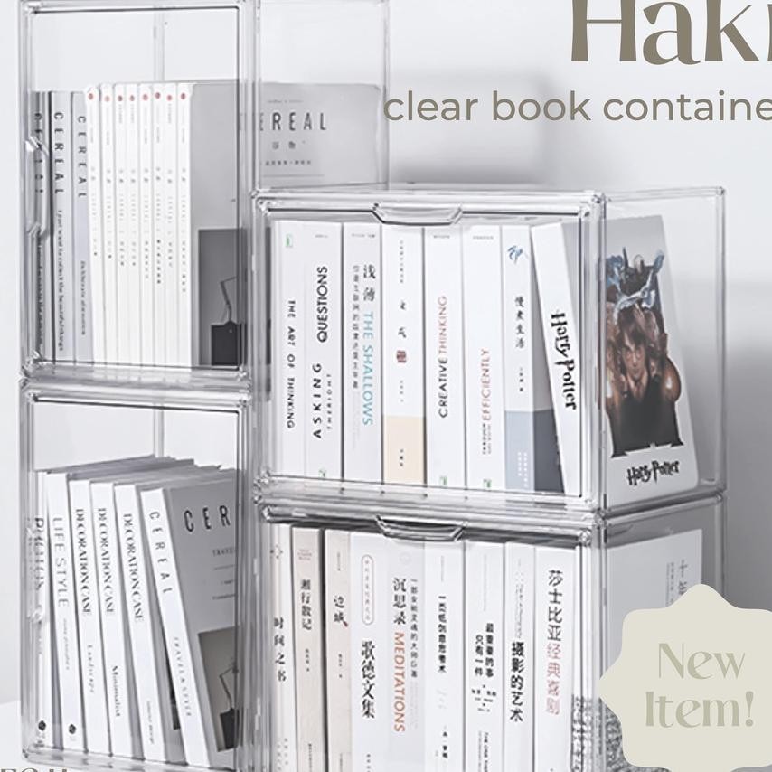 

TecHaki Transparent Acrylic Book Magazine Organizer Container Box Transparan Berkualitas Kotak Yimpanan Bening Akrilik Organiser Estetik Storage Box Serbaguna Utup