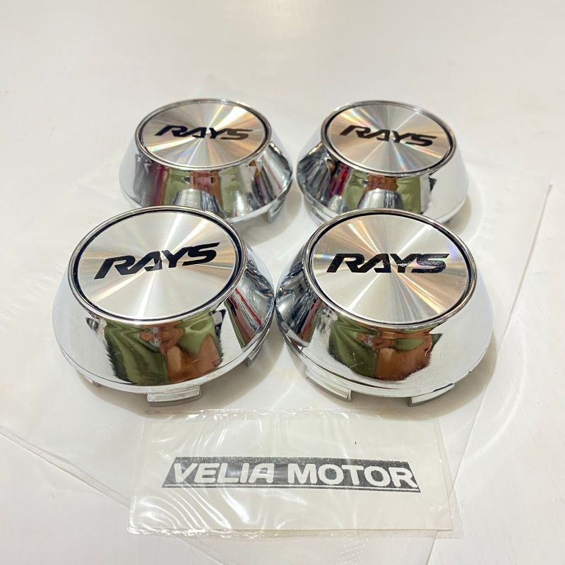 dop roda tutup velg racing Rays 6.5 cm kerucut chrome harga 4 pcs