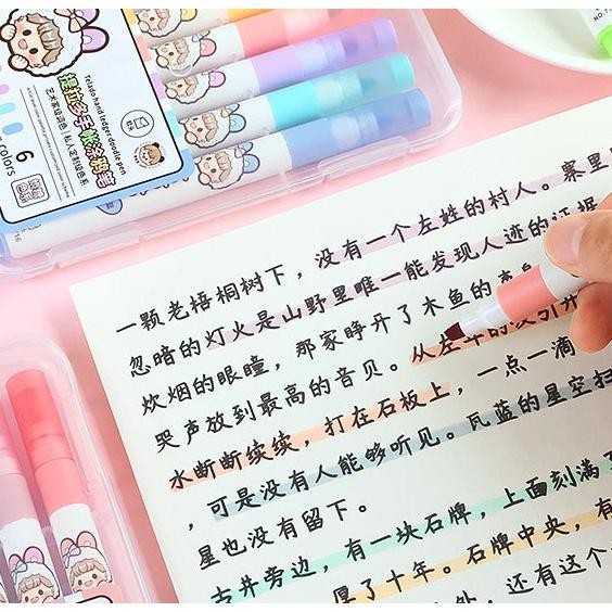 

COD Highlighter 6 Warna Pastel Doodle Pen 1 Set 6 Pcs Buat Jurnaling Edisi Dodogirl TLD137 Murah