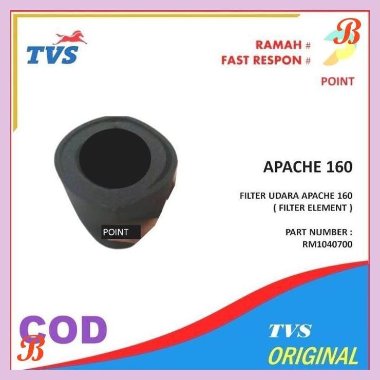 | TT | TVS ASLI ORI FILTER UDARA APACHE 160 ( FILTER ELEMENT )