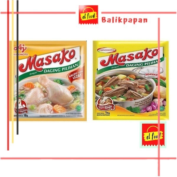

MASAKO SACHET 10g/Per 3 Sachet /ELFOOD/Sembako/Sapi/Ayam/Penyedap Rasa