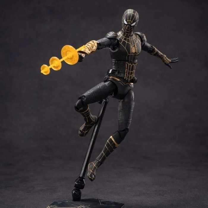 Hot Sale Mainan Figure Spiderman Zd Toys Spiderman Black Gold Figure Marvel Termurah