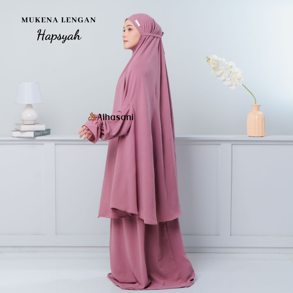 [SYAR'I MINERV] Mukena cringkle Hapsyah,mukena lengan cringkle dagu