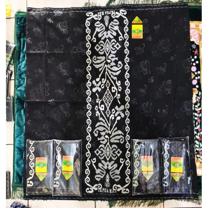 [SYAR'I MINERV] Sarung PM Papua Mas Hitam