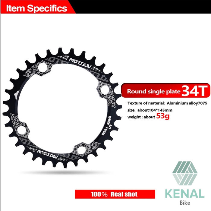 Chainring Motsuv 34T 104 Bcd Narrow Wide