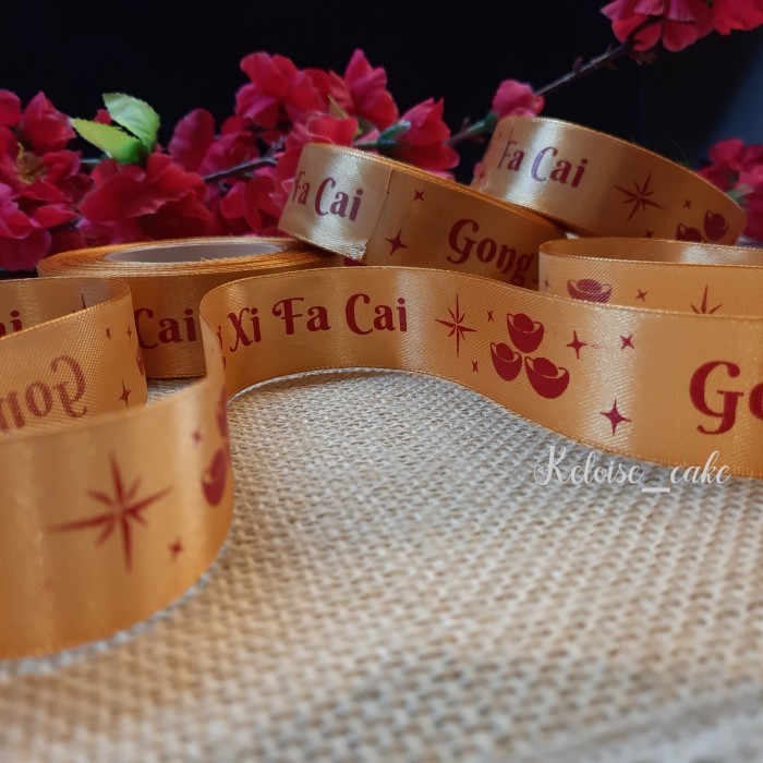 

Pita Cny/Imlek/Chinese New Year Warna Gold Ukuran 2,5 Cm-18 Meter 081