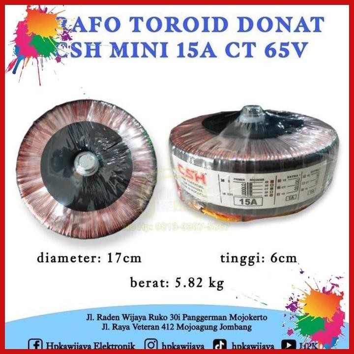 trafo toroid donat csh mini 15a ct 65v trafo donat csh 15 a ct 65 v (kwj)