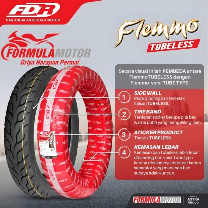 Ban FDR Flemmo Tubeless Ban Motor Matic Ring 14 Tubles