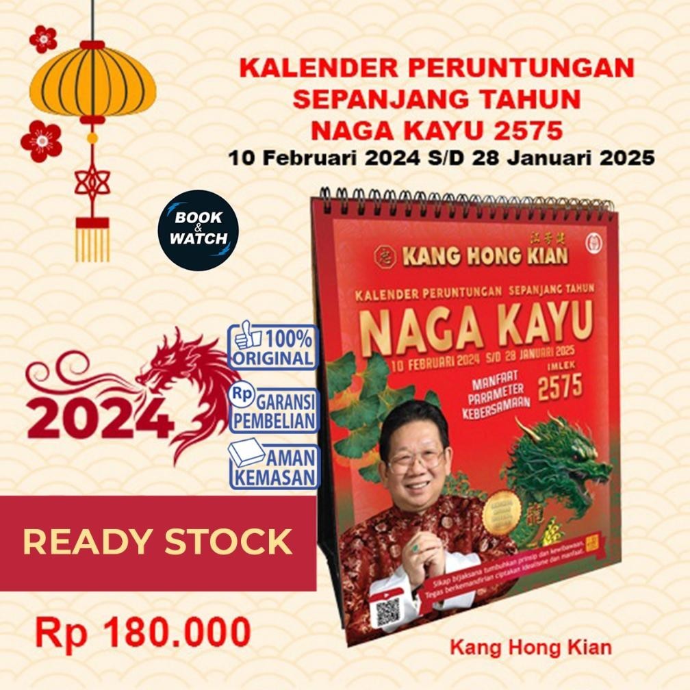 

New Stok Stock - Kalender Naga Kayu 2024 Imlek 2575 - Kang Hong Kian - Original Terlaris