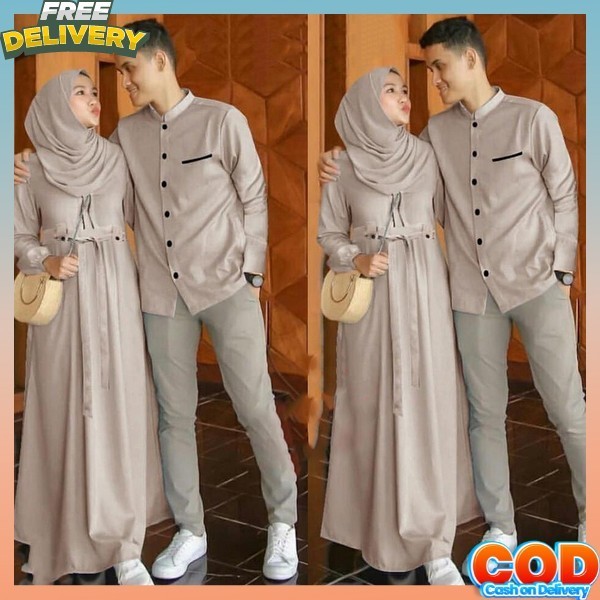 Baju Muslim Kopel Gamis Gmis Suami Istri Baju Sarimbit Satu Pasang Copel Suami Istri Kapelan Lebaran