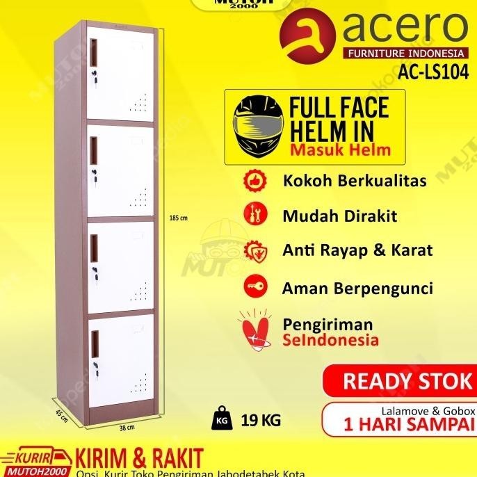 

New Acero Ac-Ls104 Loker Locker Besi 4 Pintu Full Plat Berkualitas