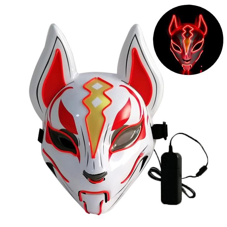 Diskon Besar Topeng Rubah Anime Jepang/Fox Lighting Mask/Topeng Cosplay/Topeng Halloween Promo