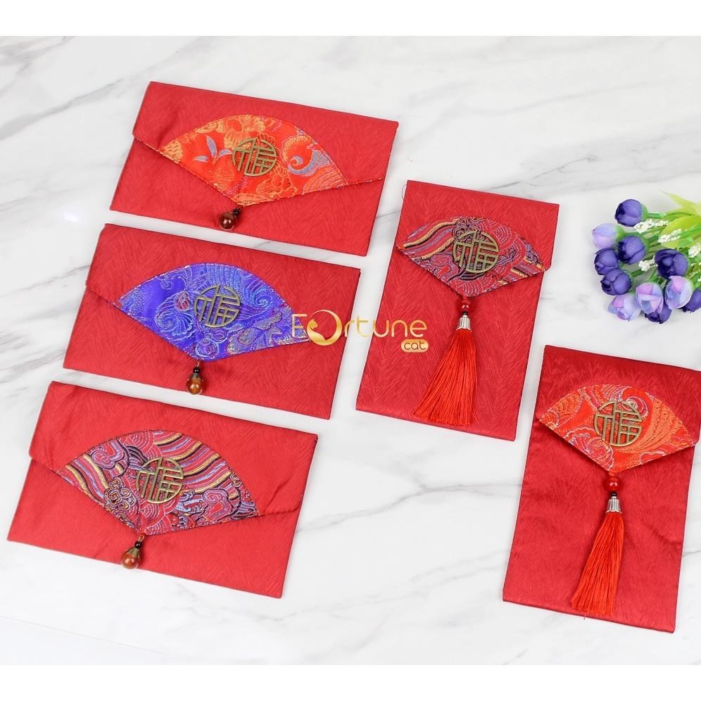 

Diskon Ganda" Angpao Imlek 2024 Kain Kipas Fu Hong Bao Red Envelope Angpao Kain Terbaru ||