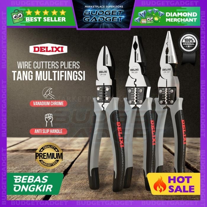 DELIXI TANG POTONG JEPIT KAWAT STRIPPING CRV MULTIFUNGSI WIRE CUTTER