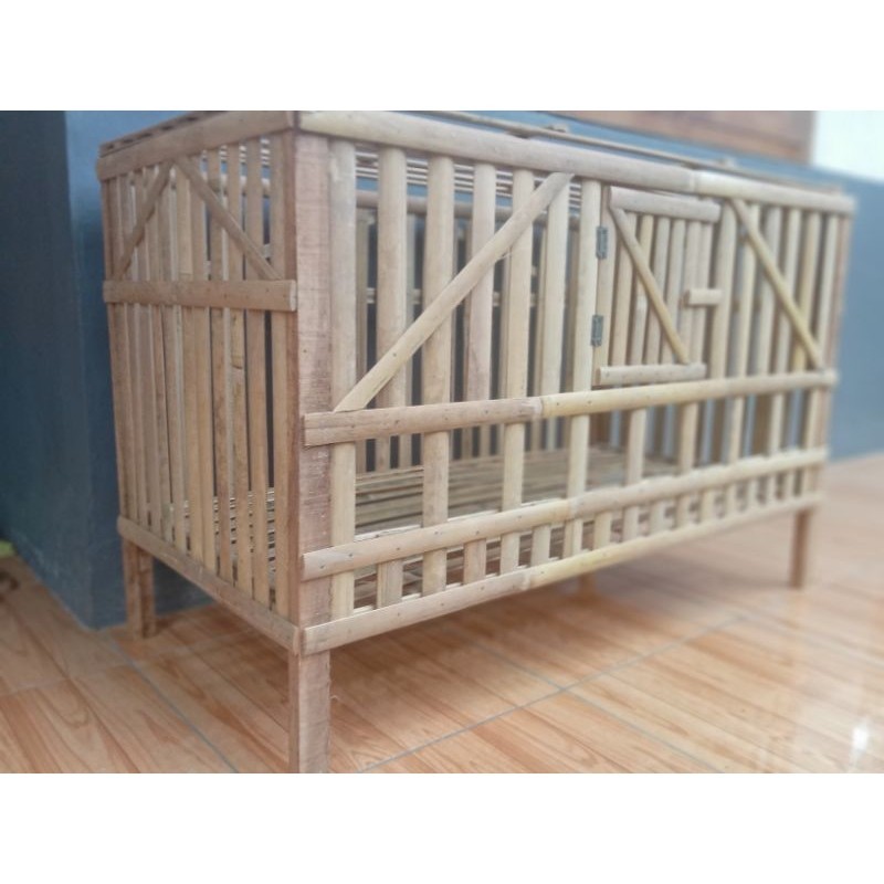 PROMO KANDANG Kandang Ayam Pembesaran Bambu Kotak Rakitan Size 100x50 Cm