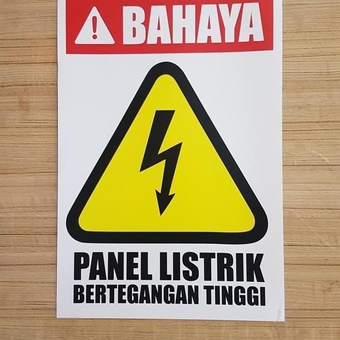 

SIGN LABEL STICKER DANGER PANEL BERTEGANGAN TInggi 30X20CM K3 RAMBU