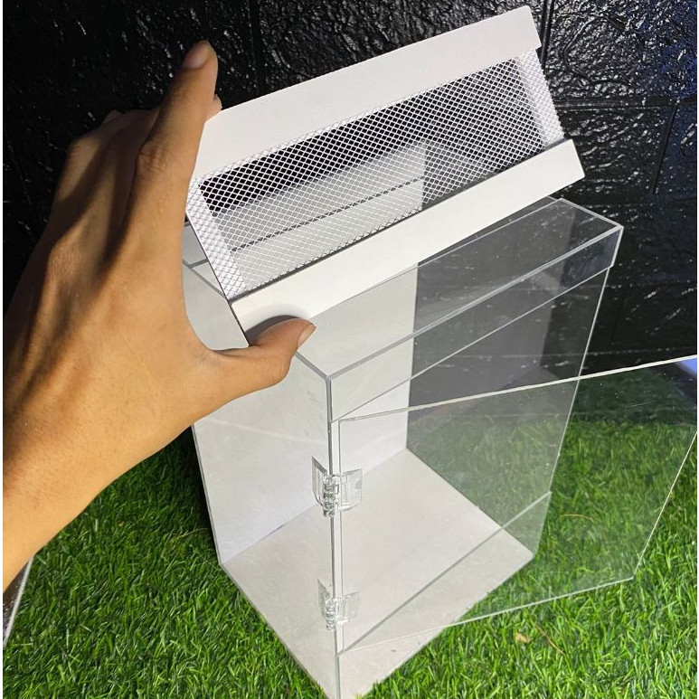 PROMO KANDANG KANDANG/TERARIUM REPTIL AKRILIK VERTIKAL, VIVARIUM MINI HABITAT ASLI REPTIL AKRILIK