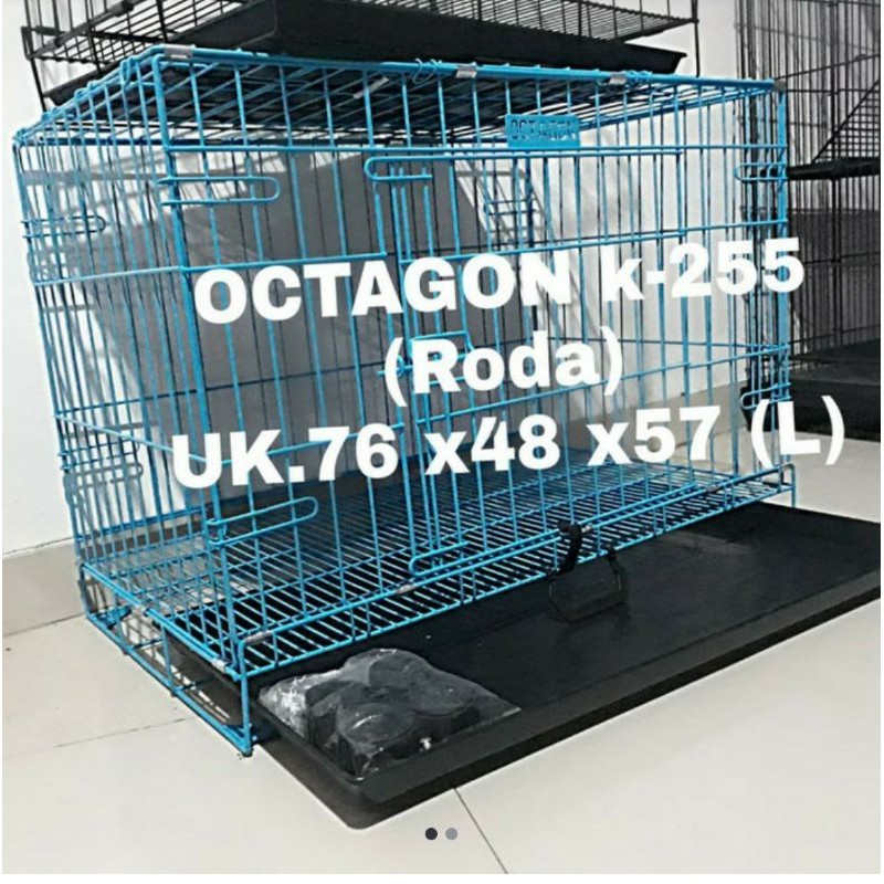 PROMO KANDANG kandang kucing lipat roda Octagon k-255