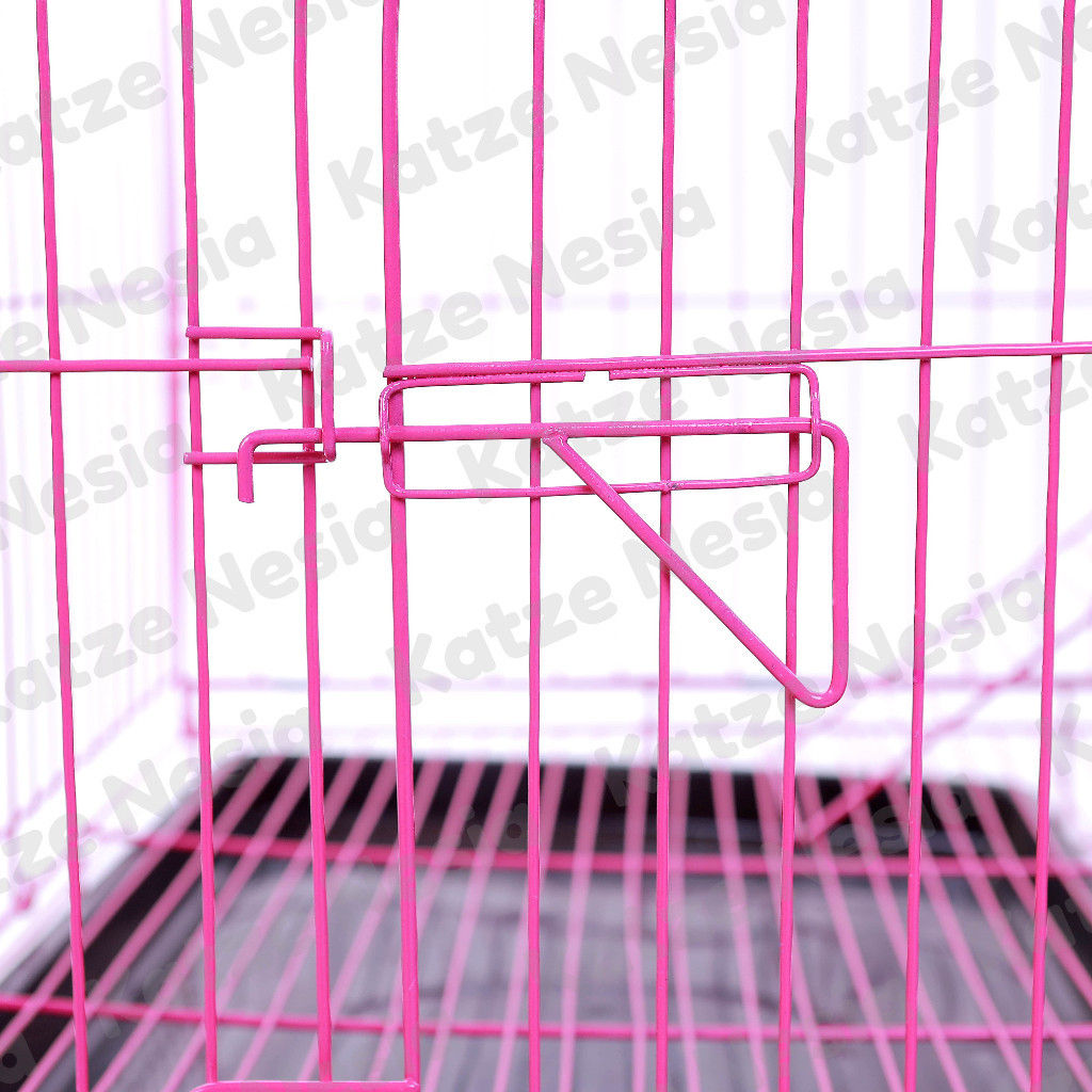 PROMO KANDANG Kandang Kucing, Anjing, Kelinci Atap Tingkat 2 Model Rumah + Roda - Uk. 91 - Katze