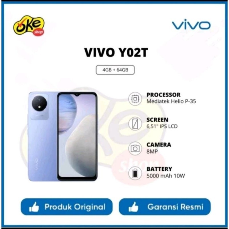 Vivo Y02T (RAM 4/64GB)-Garansi Resmi Vivo Indonesia 1 Tahun