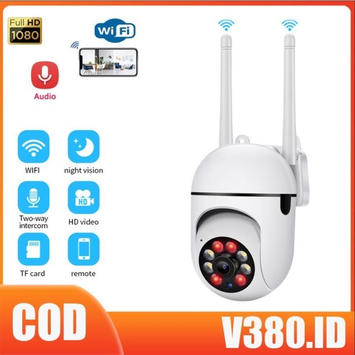 V380 Pro Outdoor Kamera CCTV WiFi 4K 1/2.9 Inch CMOS 110° FOV IP65 Putih