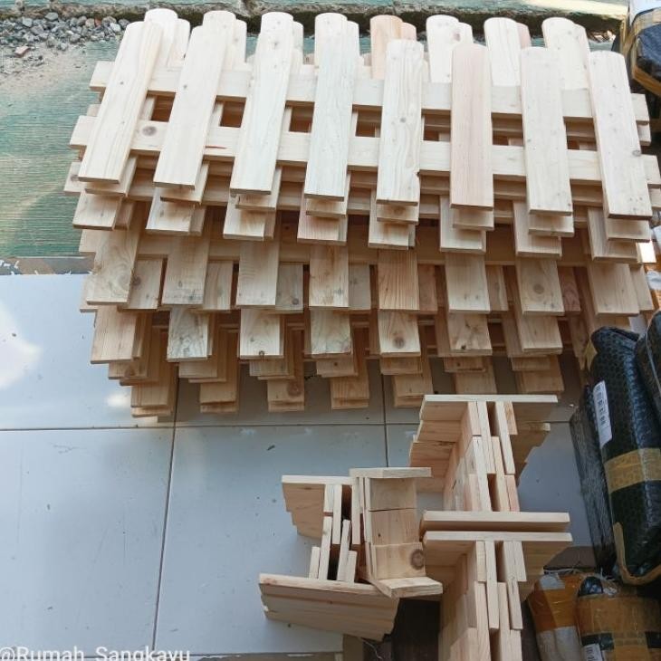 Pagar Kayu Jati Landa Austetic Pagar Taman