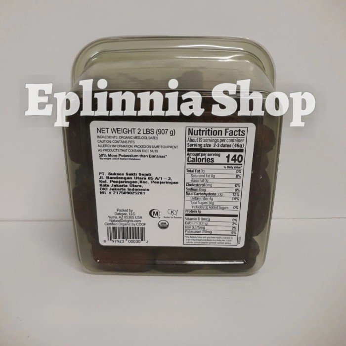 

Natural Delights Organic Medjool Dates 907Gr Kurma Medjol Organik Usa