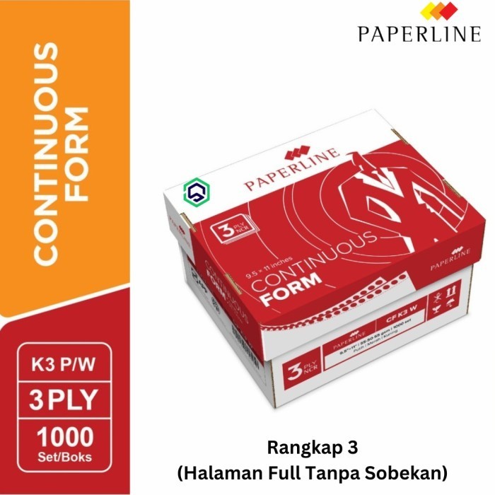 

HOT PROMO Continuous Form / Kertas Komputer Paperline 9.5 x11 3ply CF K3 W