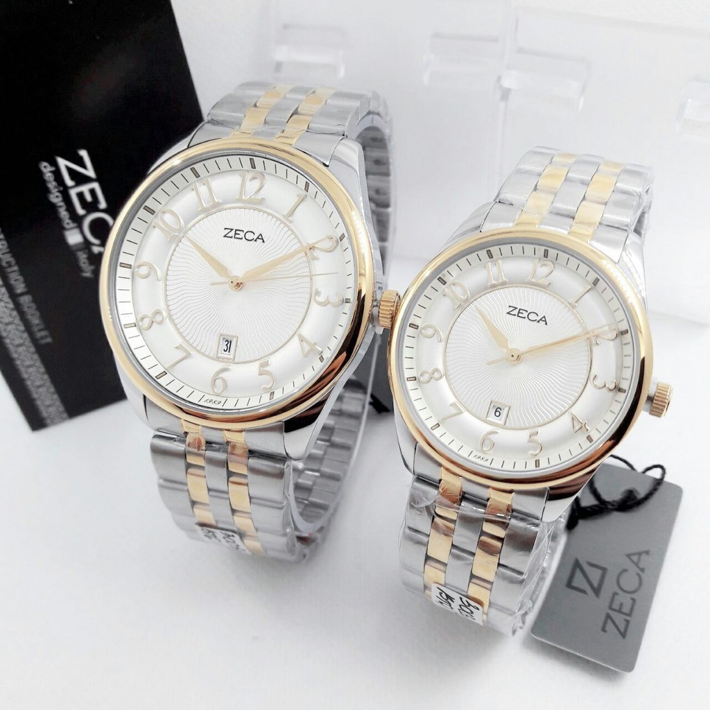 Zeca Jam Tangan Formal Couple Murah 3003 Silver Gold - All Stainless - Quartz - Original