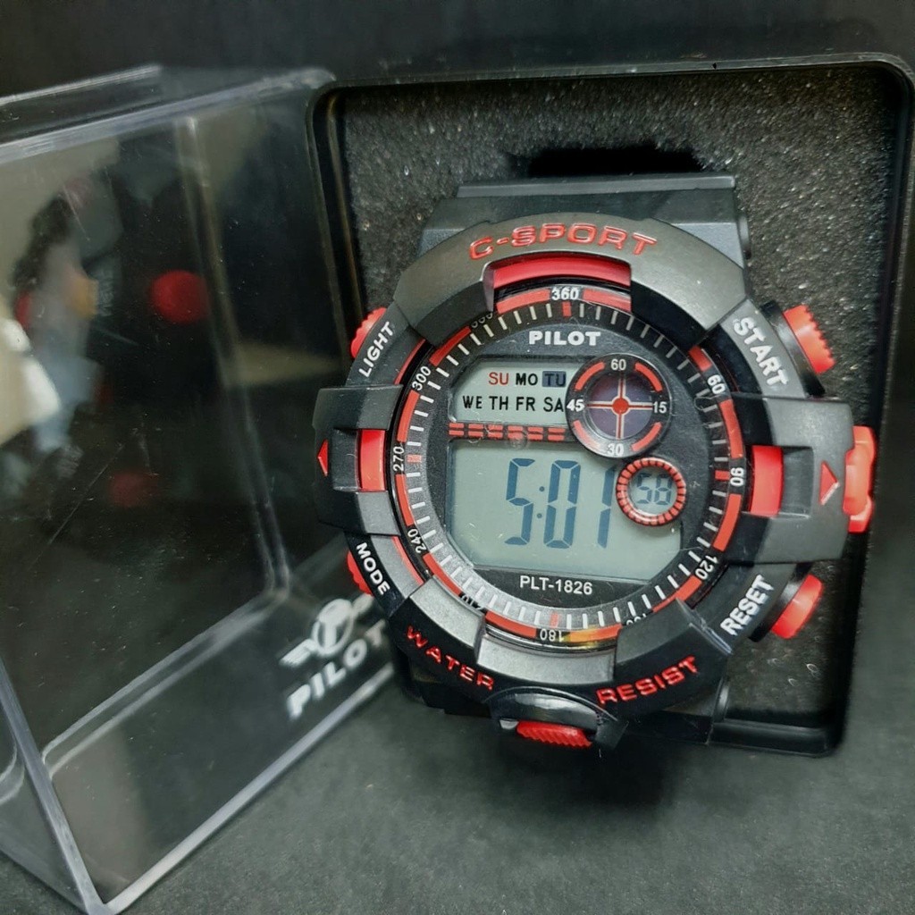 Jam Tangan sport Pria Pilot Digital Anti Air