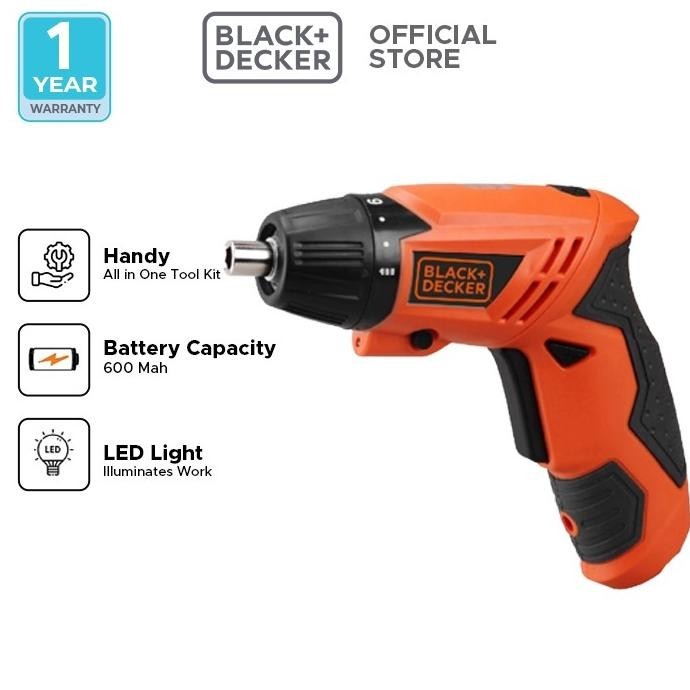 Black+Decker Bor Obeng Cordless Screwdriver 4.8V (KC4815-B1)