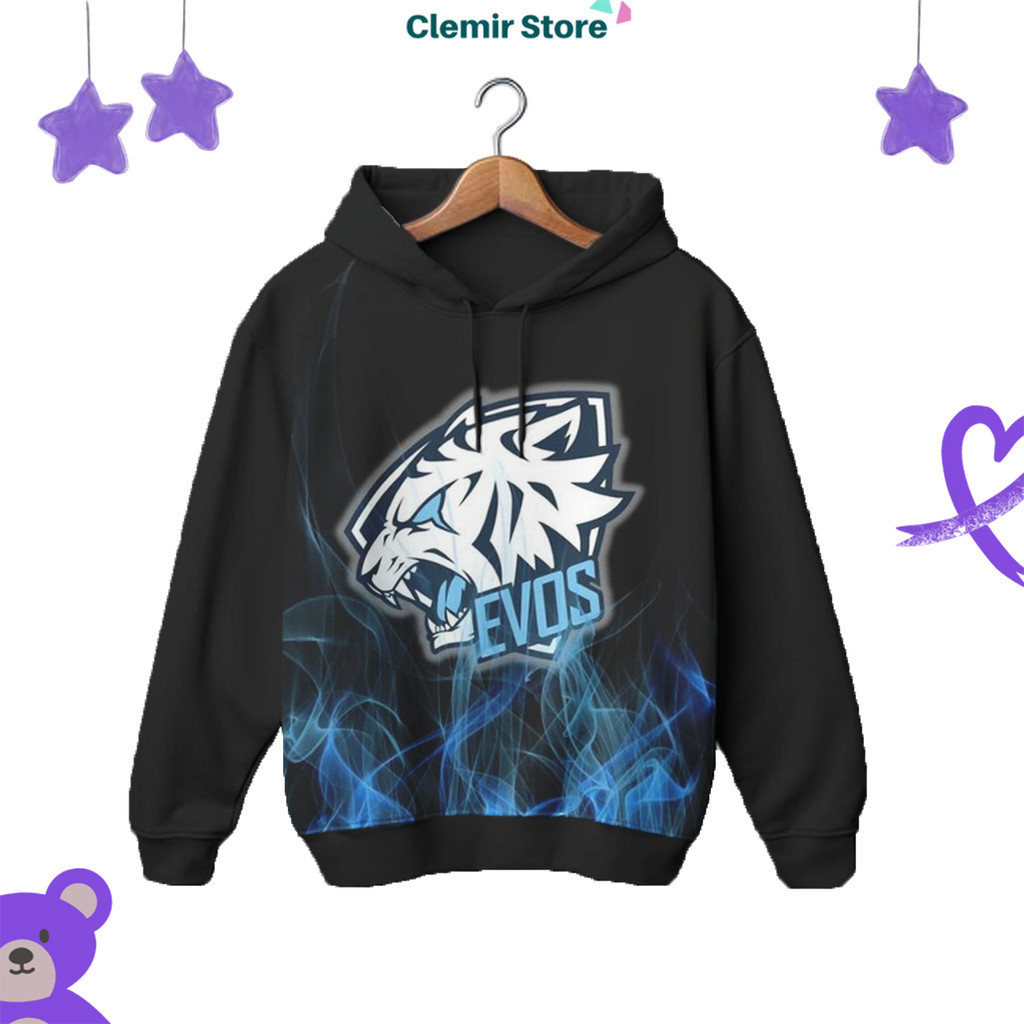 Hoodie Printing 3D Anak Game Sport Evos V2 Untuk Usia 1-12 Tahun Unisex Pria Dan Wanita