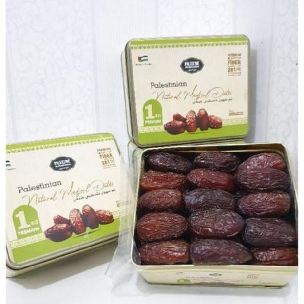 

Kurma Medjool Palestina Jumbo Grade A 1Kg / Palestine Dates//Kemasan Kaleng