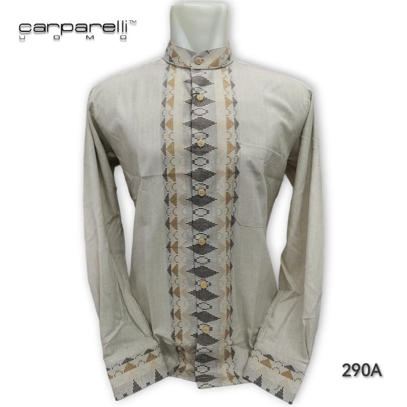 Kemeja Koko Caparelli Lengan Panjang Warna Milo Coklat muda