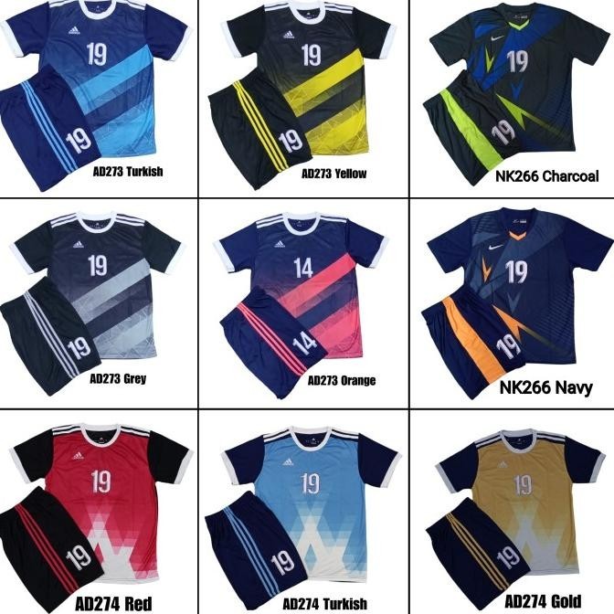 Jersey Kaos Setelan Baju Team set SepakBola / Futsal isi 18pcs