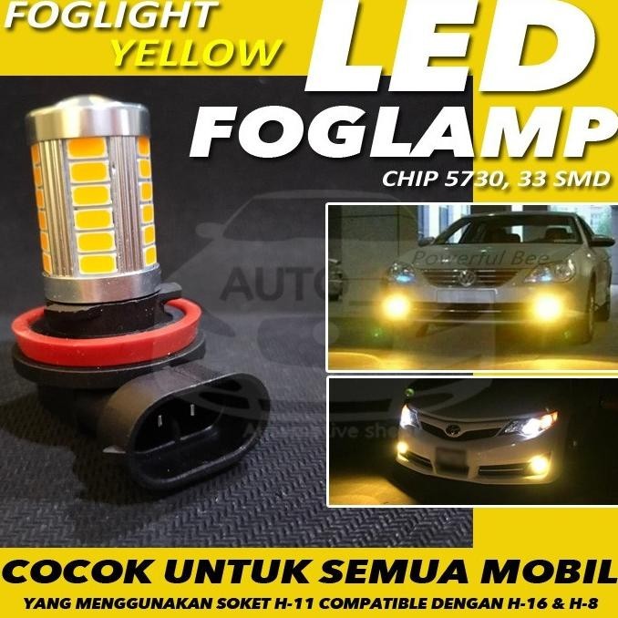 New - LAMPU LED FOGLAMP / FOGLIGHT, KUNING H8, H11, H16 ..