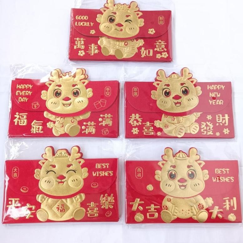 

Promo Akhir Tahun E - Angpao Ucapan / Angpao Besar Karakter Naga 2024 / 1 Pack Isi 6 Pcs. Cod
